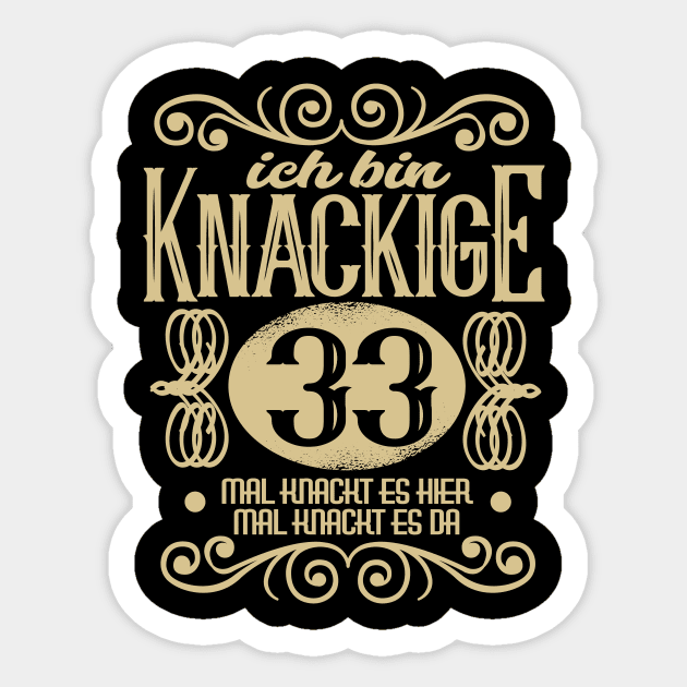 33. Geburtstag Frauen Sticker by HBfunshirts